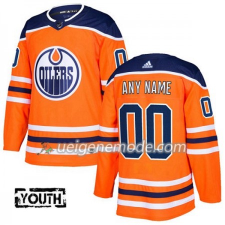 Kinder Eishockey Edmonton Oilers Custom Adidas 2017-2018 Orange Authentic